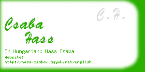 csaba hass business card